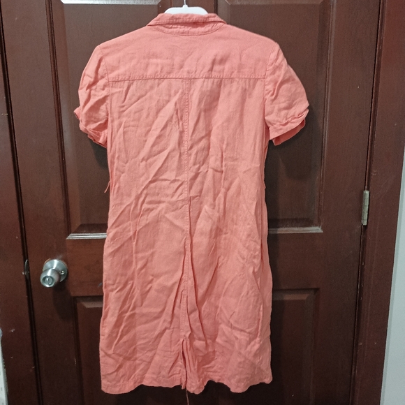 Talbots 100% Irish linen salmon colored dress size 10P - Picture 2 of 5